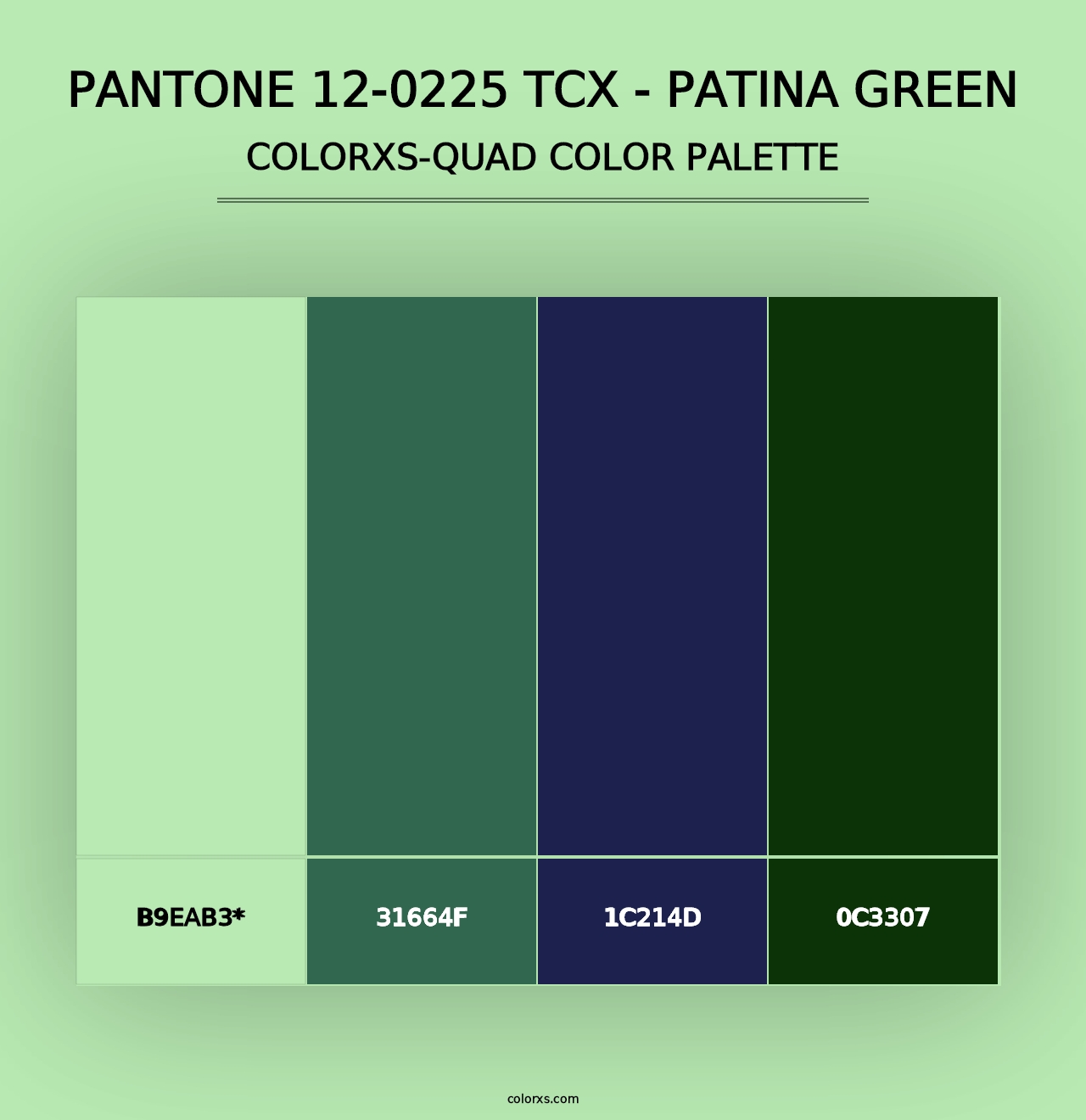 PANTONE 12-0225 TCX - Patina Green - Colorxs Quad Palette