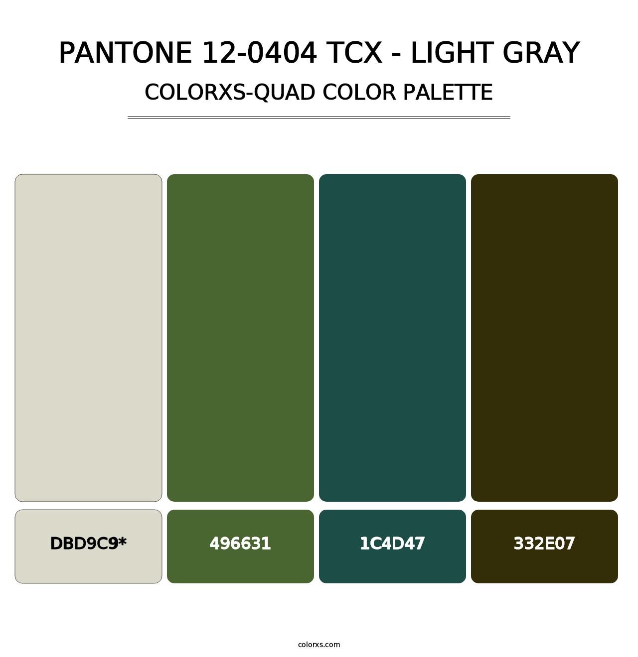 PANTONE 12-0404 TCX - Light Gray - Colorxs Quad Palette