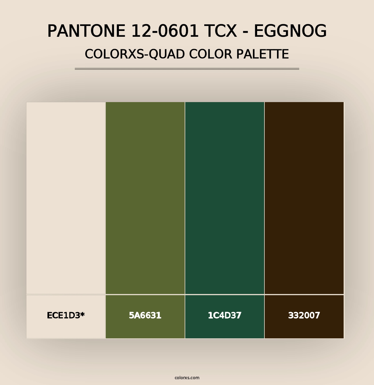 PANTONE 12-0601 TCX - Eggnog - Colorxs Quad Palette