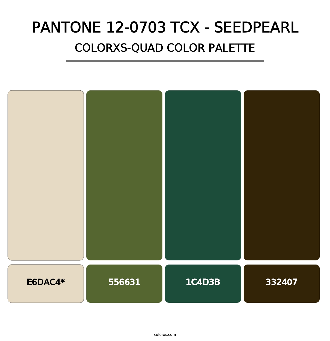 PANTONE 12-0703 TCX - Seedpearl - Colorxs Quad Palette