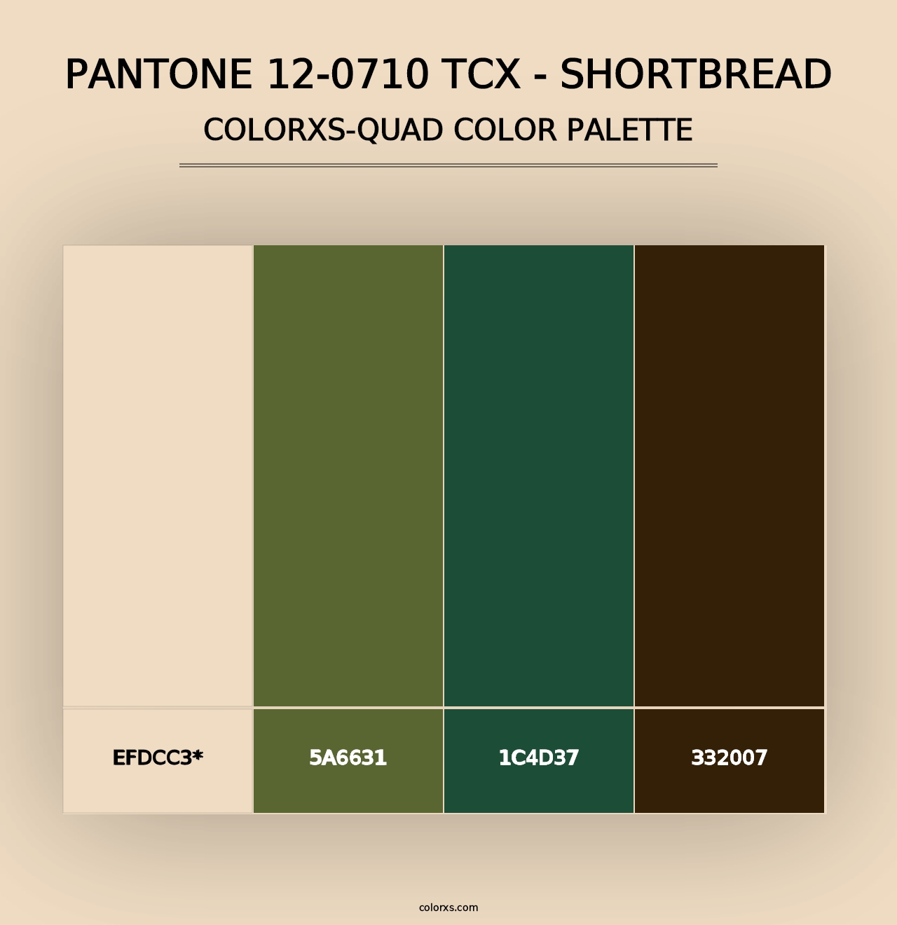 PANTONE 12-0710 TCX - Shortbread - Colorxs Quad Palette