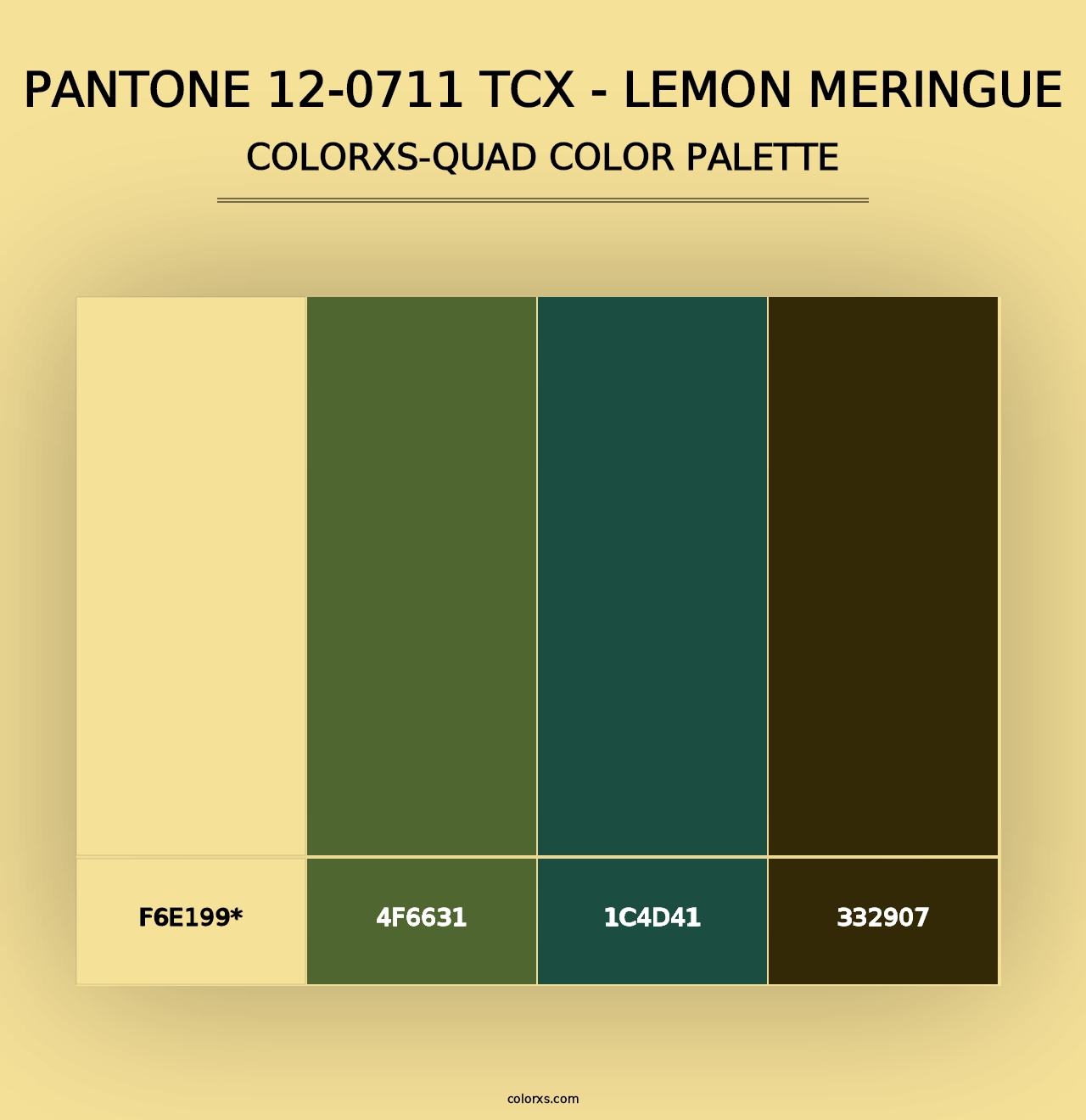 PANTONE 12-0711 TCX - Lemon Meringue - Colorxs Quad Palette