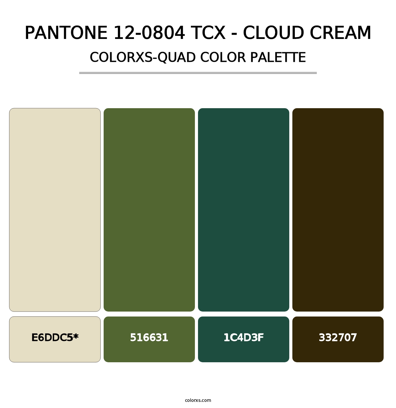 PANTONE 12-0804 TCX - Cloud Cream - Colorxs Quad Palette