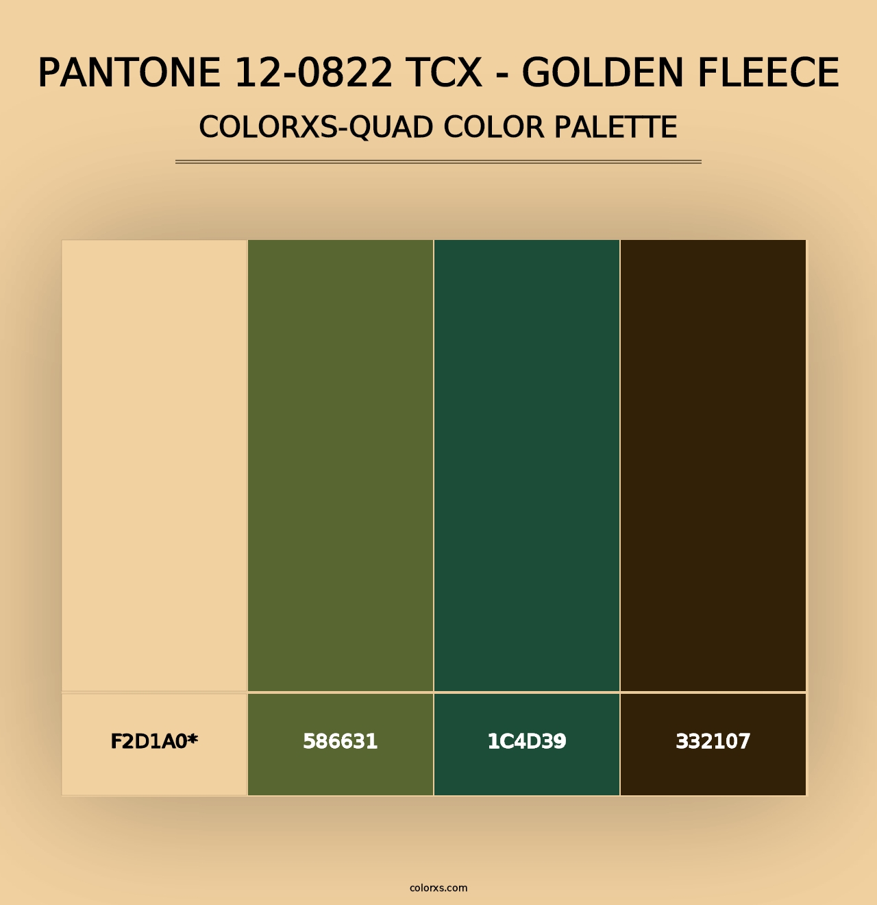 PANTONE 12-0822 TCX - Golden Fleece - Colorxs Quad Palette