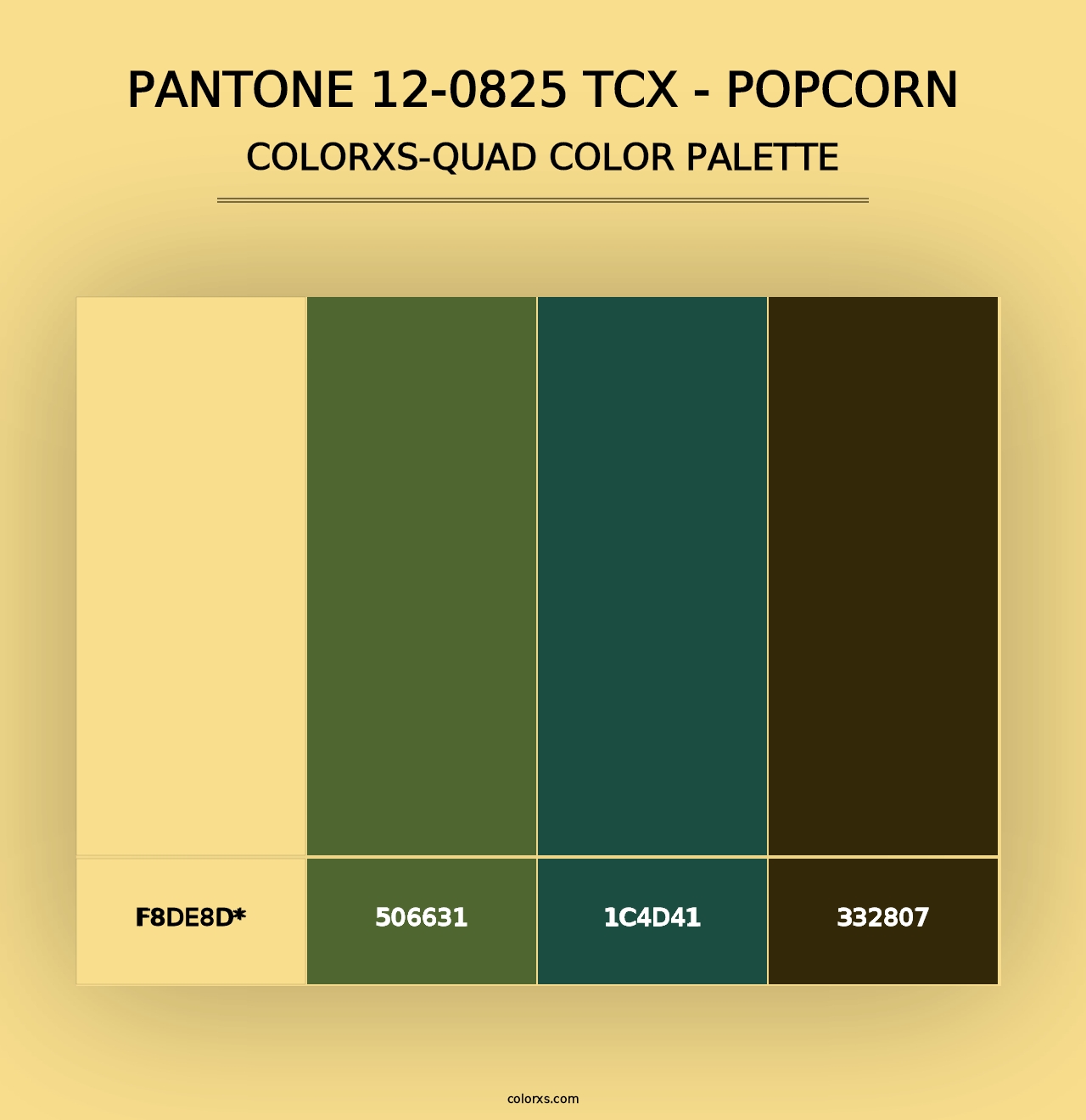 PANTONE 12-0825 TCX - Popcorn - Colorxs Quad Palette