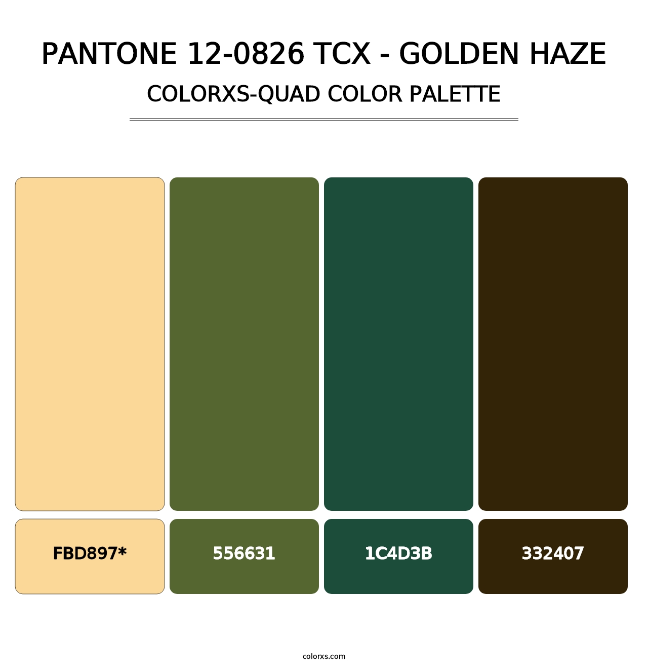 PANTONE 12-0826 TCX - Golden Haze - Colorxs Quad Palette