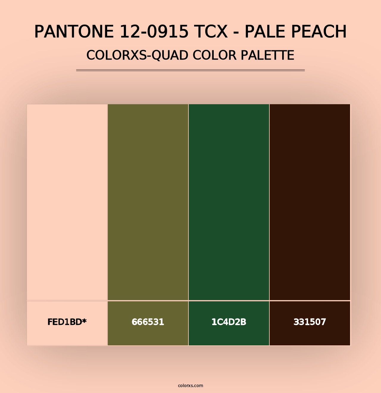 PANTONE 12-0915 TCX - Pale Peach - Colorxs Quad Palette