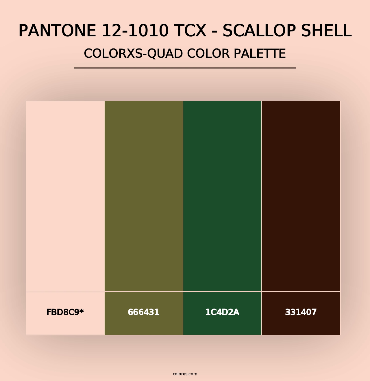 PANTONE 12-1010 TCX - Scallop Shell - Colorxs Quad Palette