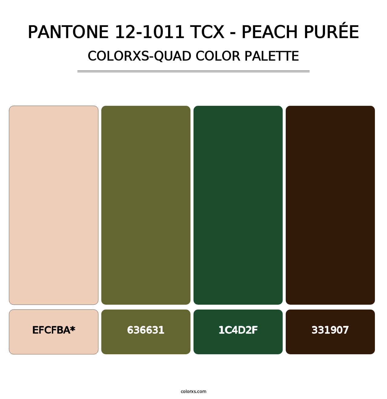 PANTONE 12-1011 TCX - Peach Purée - Colorxs Quad Palette