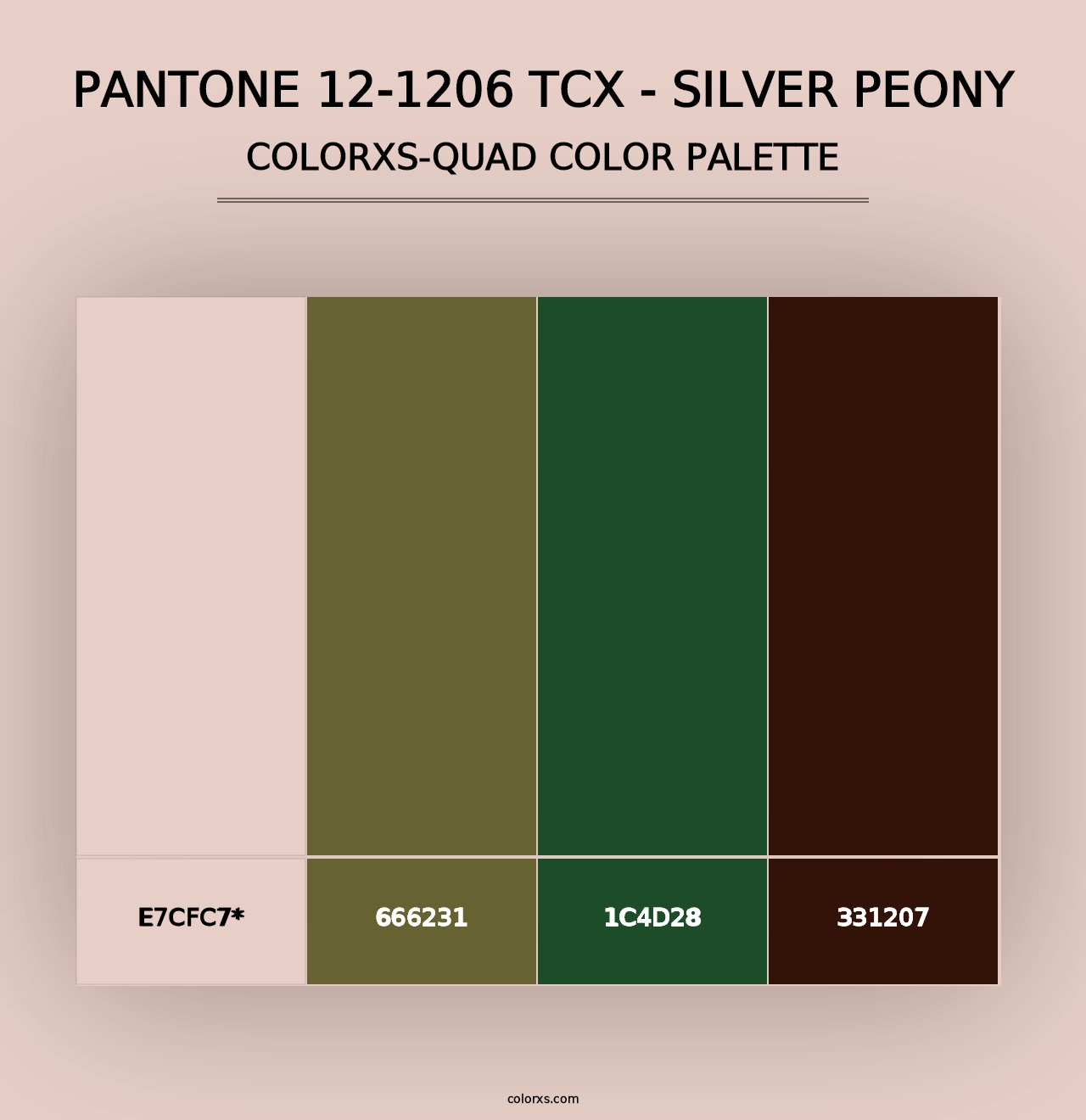 PANTONE 12-1206 TCX - Silver Peony - Colorxs Quad Palette