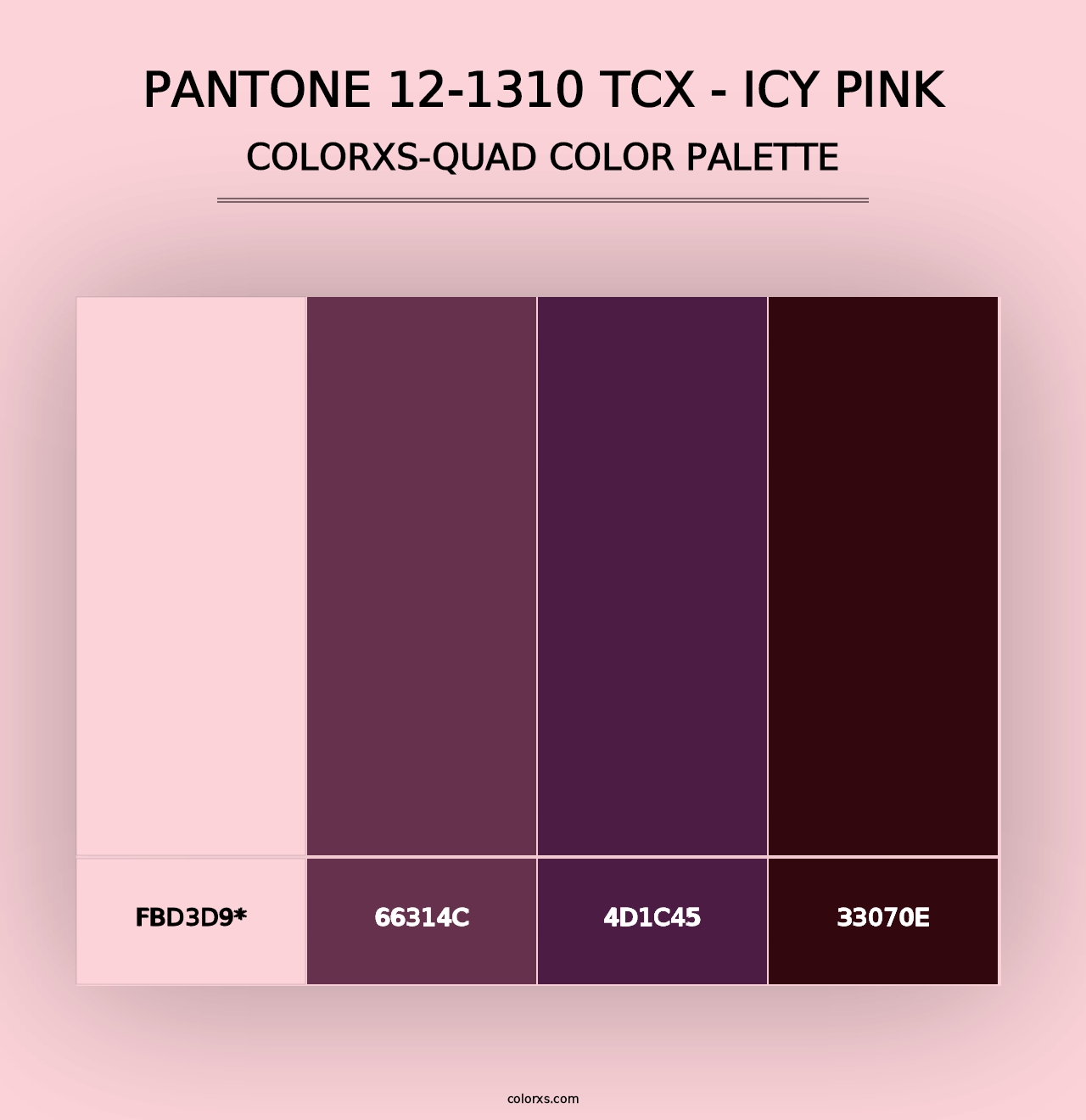 PANTONE 12-1310 TCX - Icy Pink - Colorxs Quad Palette