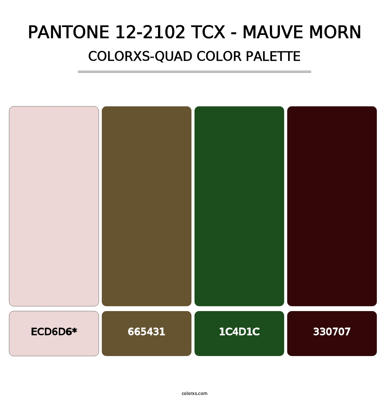 PANTONE 12-2102 TCX - Mauve Morn - Colorxs Quad Palette