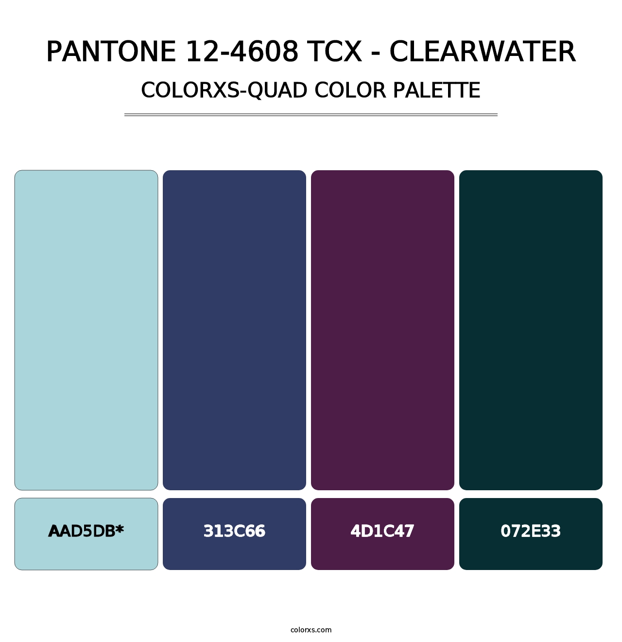 PANTONE 12-4608 TCX - Clearwater - Colorxs Quad Palette