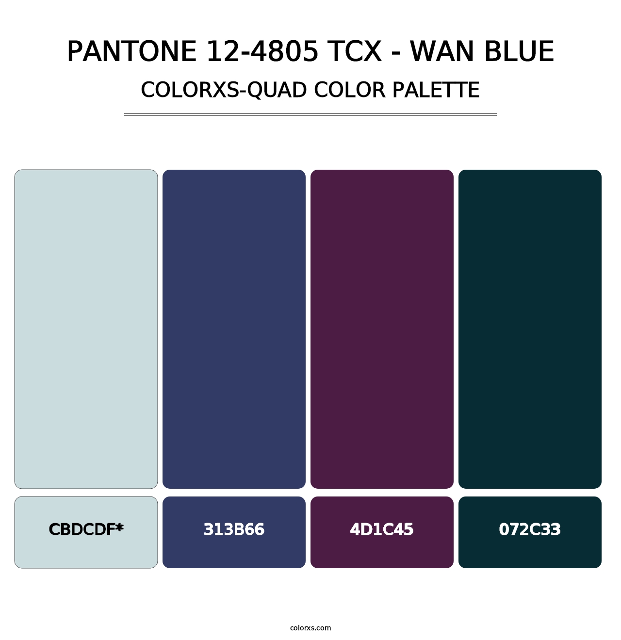 PANTONE 12-4805 TCX - Wan Blue - Colorxs Quad Palette