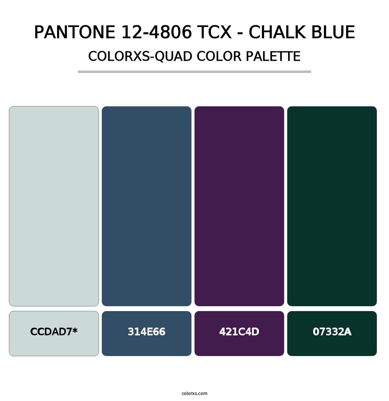 PANTONE 12-4806 TCX - Chalk Blue - Colorxs Quad Palette