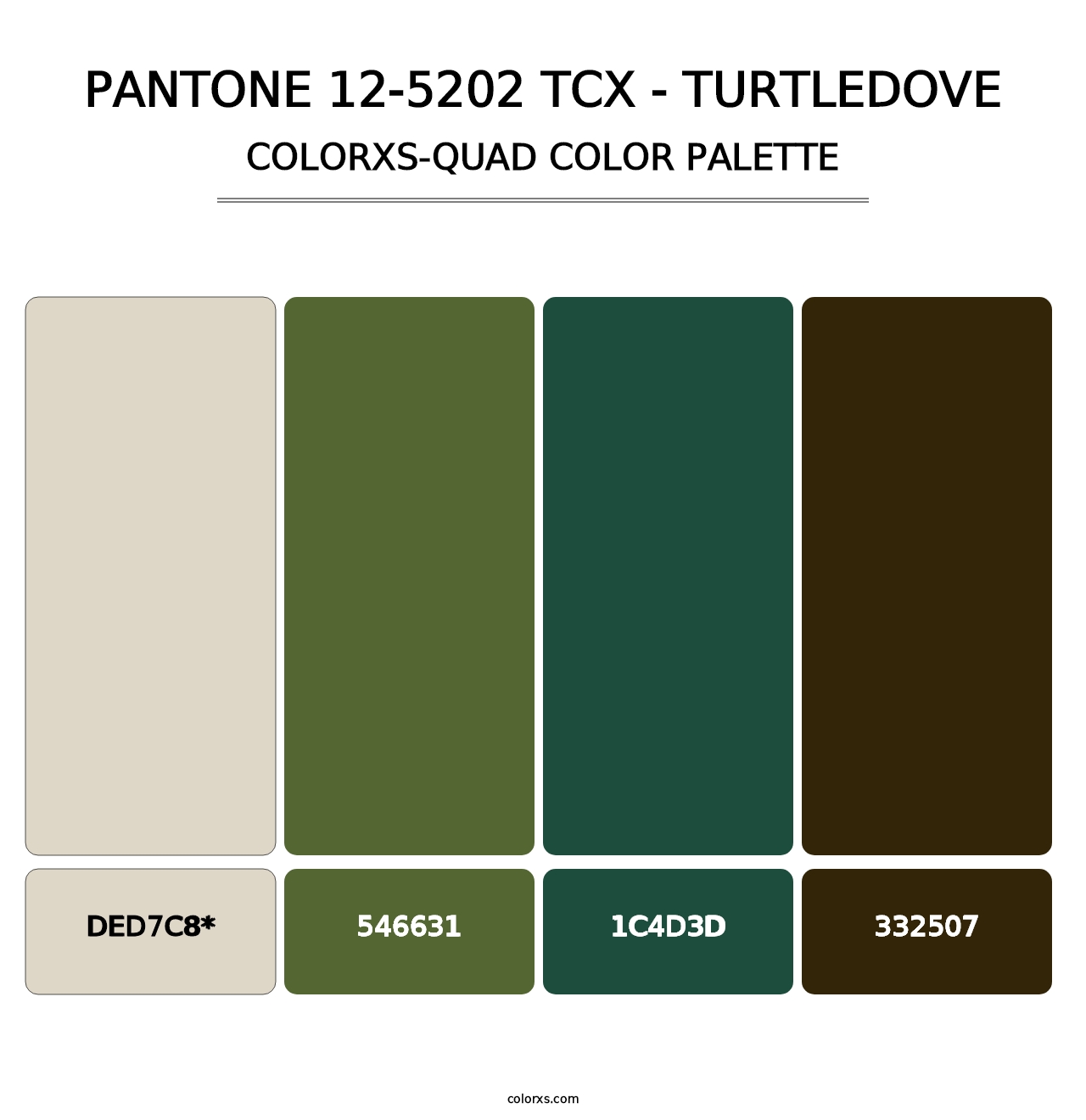 PANTONE 12-5202 TCX - Turtledove - Colorxs Quad Palette