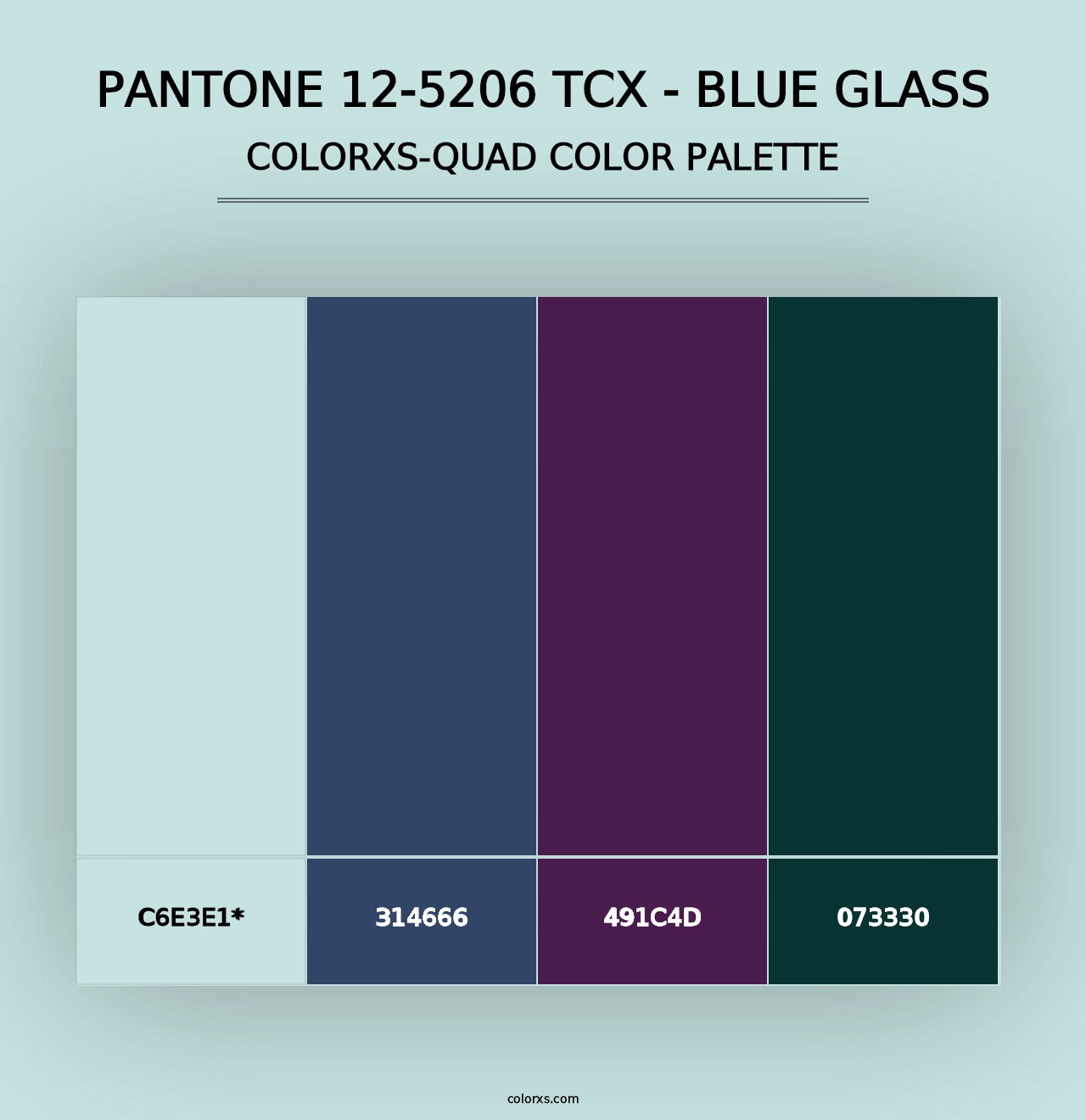 PANTONE 12-5206 TCX - Blue Glass - Colorxs Quad Palette