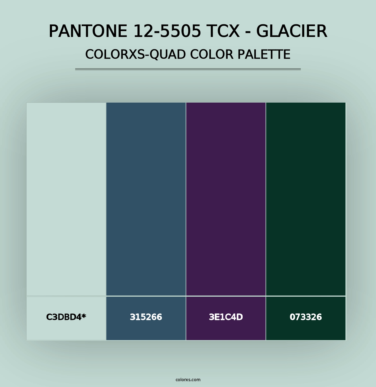 PANTONE 12-5505 TCX - Glacier - Colorxs Quad Palette