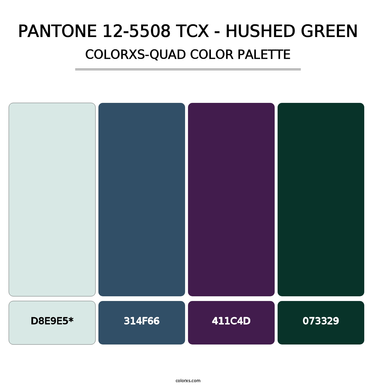 PANTONE 12-5508 TCX - Hushed Green - Colorxs Quad Palette