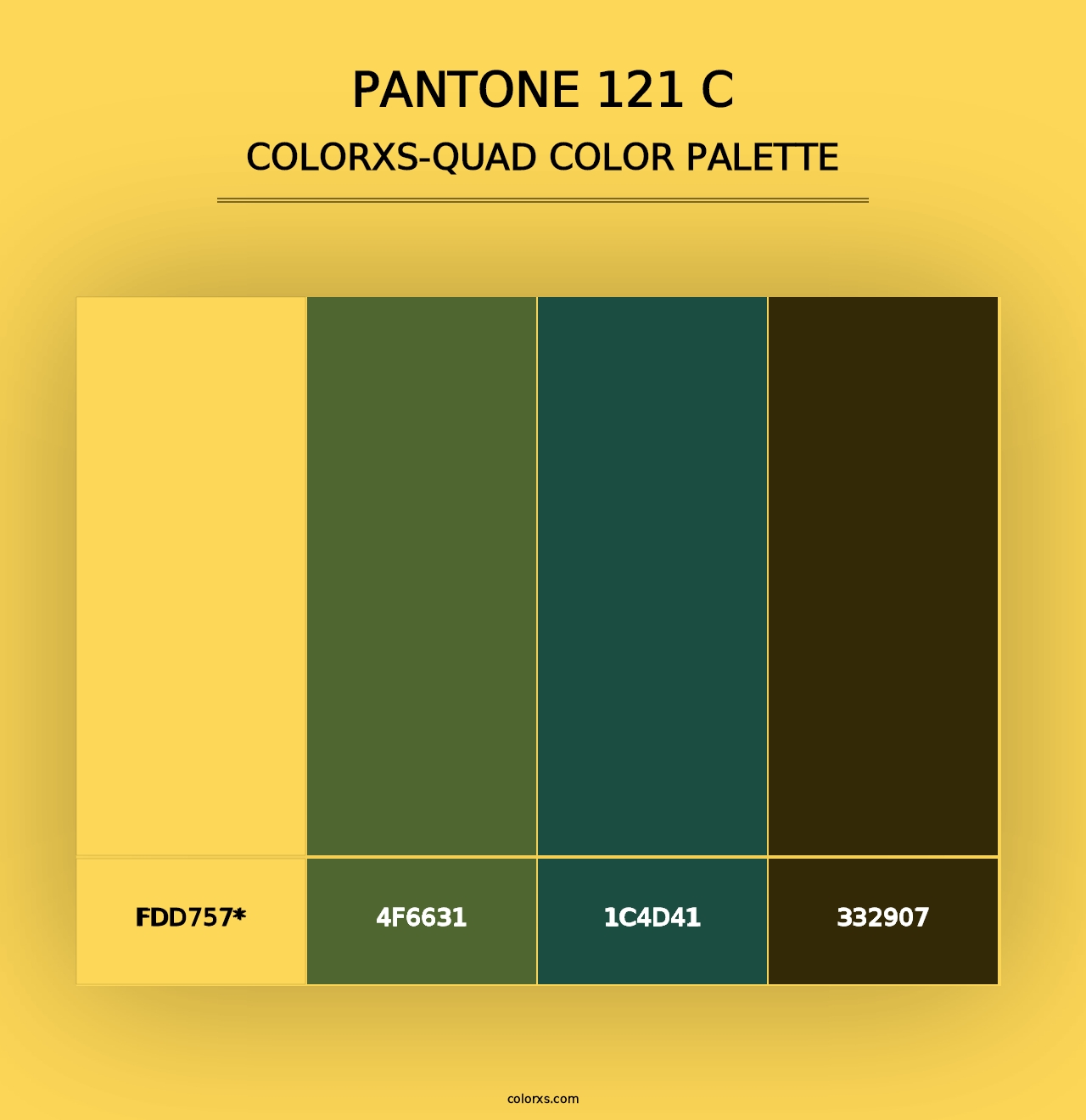 PANTONE 121 C - Colorxs Quad Palette