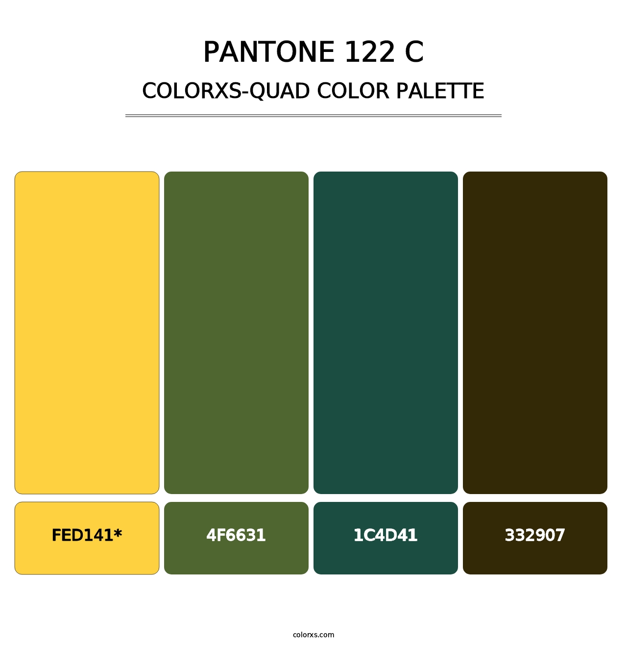 PANTONE 122 C - Colorxs Quad Palette