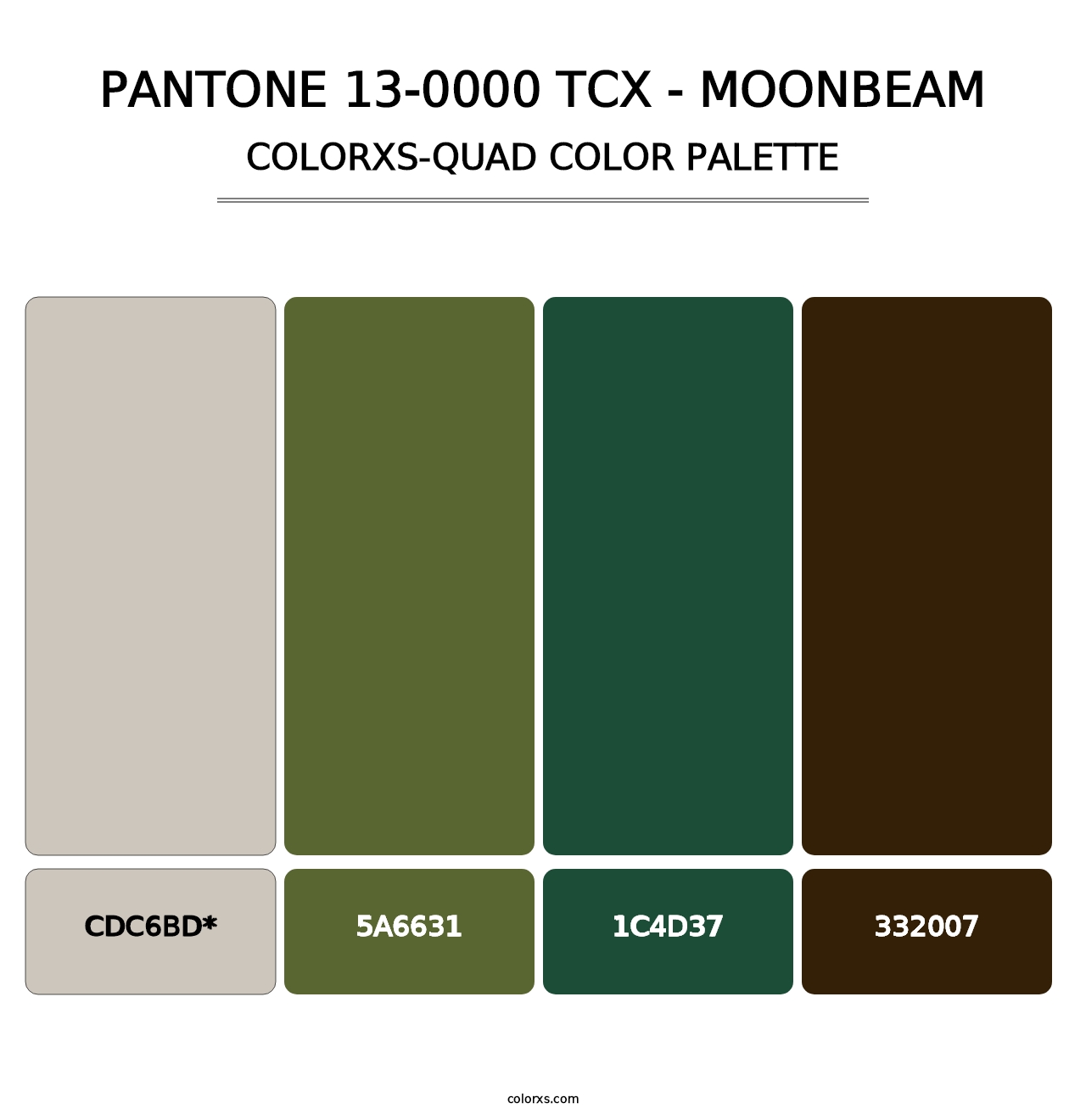 PANTONE 13-0000 TCX - Moonbeam - Colorxs Quad Palette