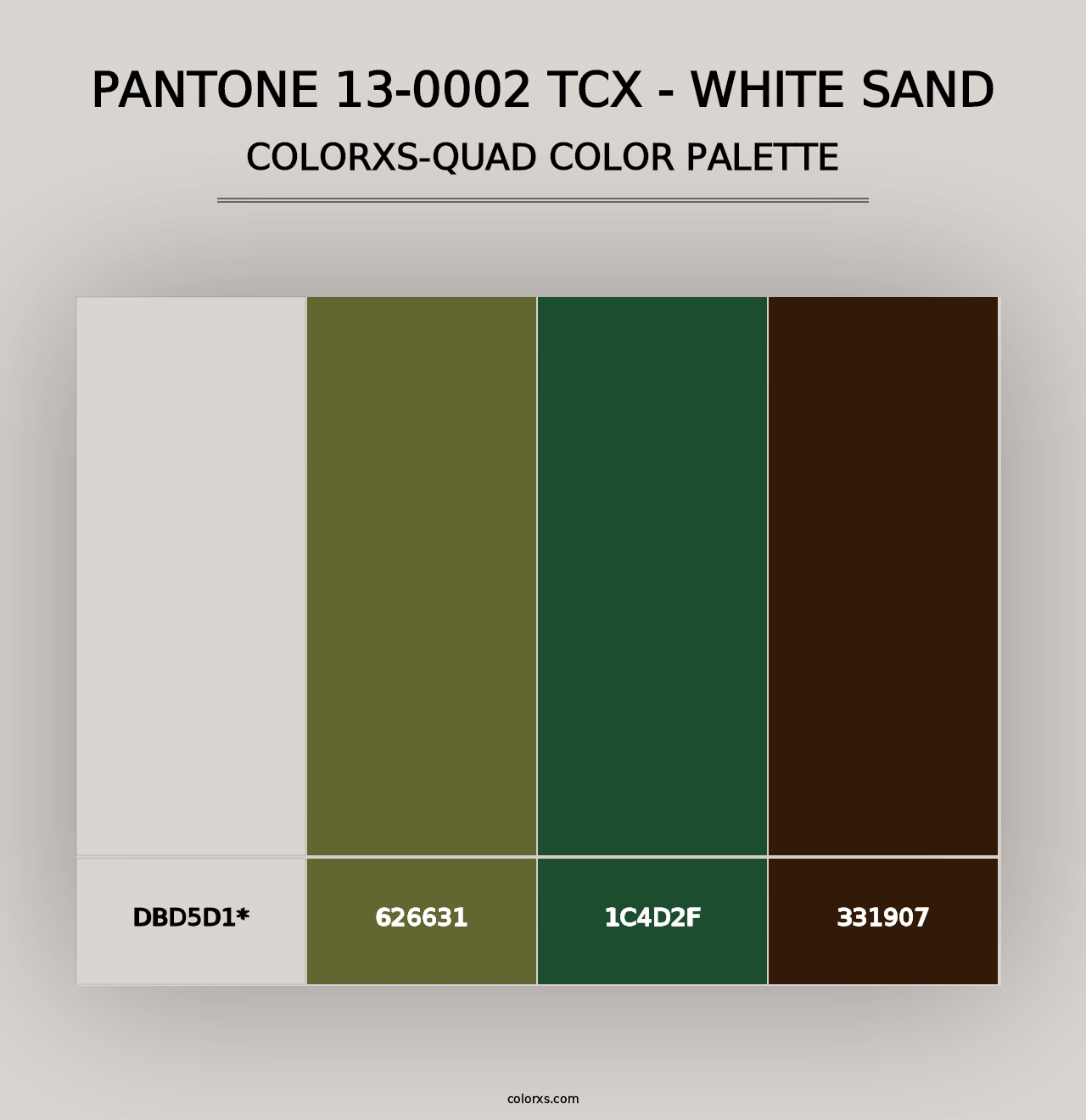 PANTONE 13-0002 TCX - White Sand - Colorxs Quad Palette