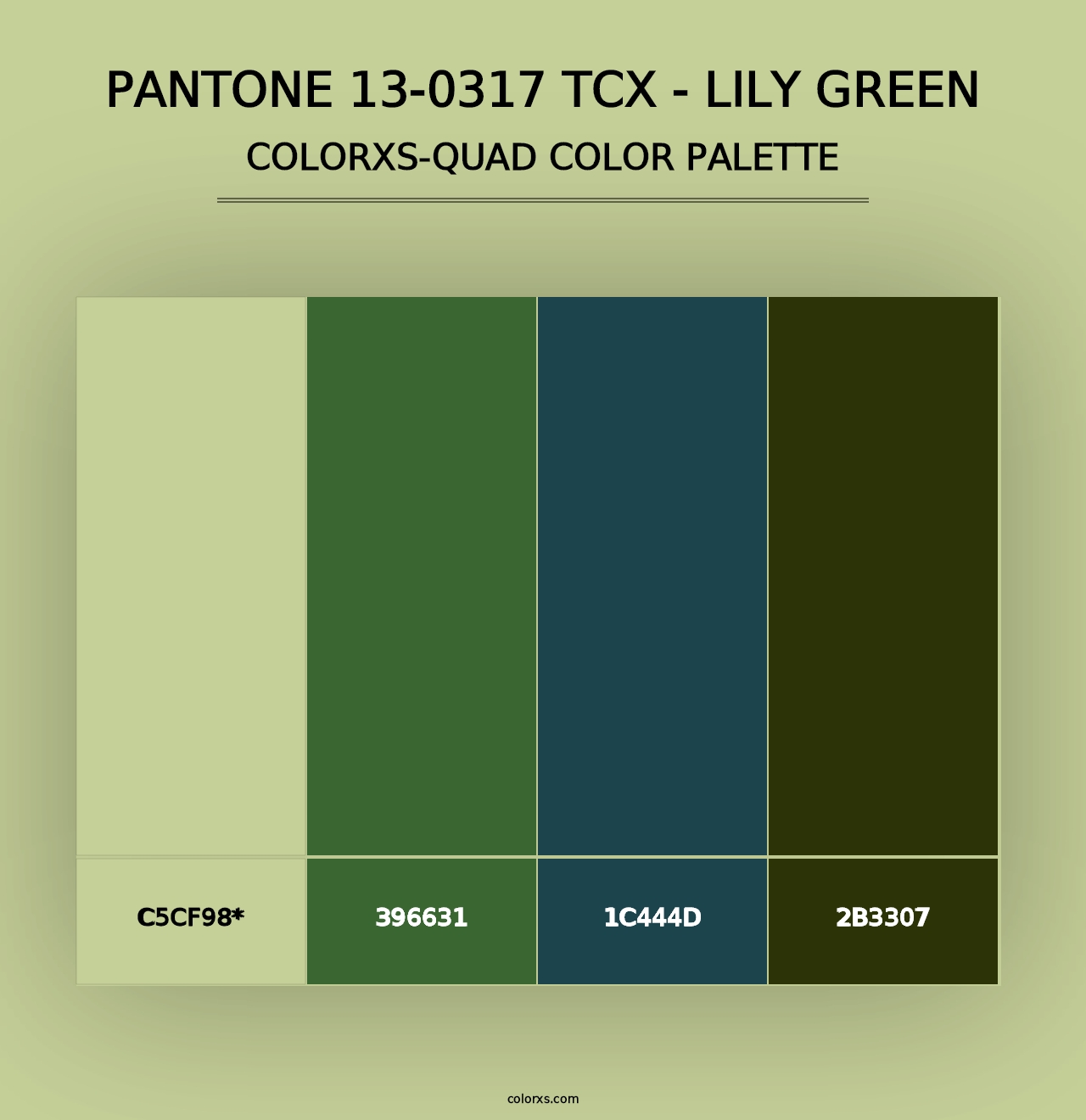 PANTONE 13-0317 TCX - Lily Green - Colorxs Quad Palette