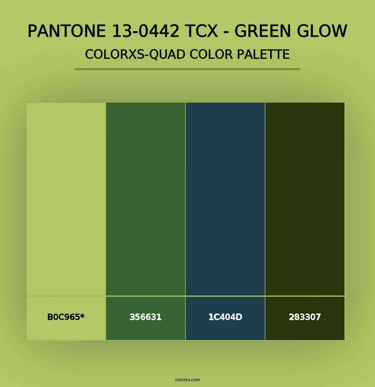 PANTONE 13-0442 TCX - Green Glow - Colorxs Quad Palette