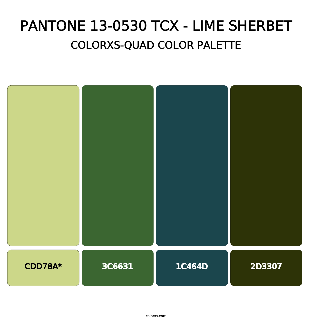 PANTONE 13-0530 TCX - Lime Sherbet - Colorxs Quad Palette