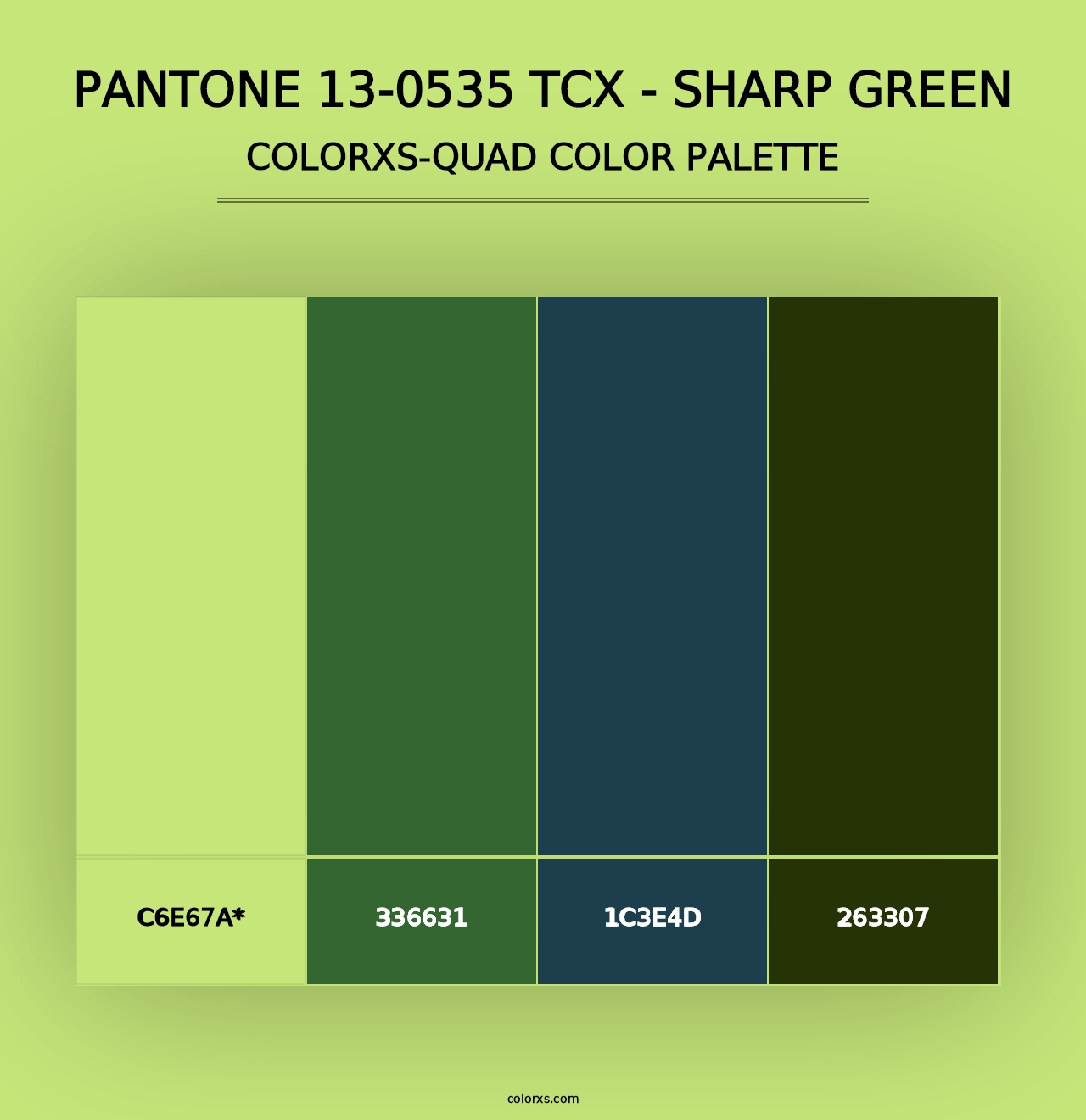 PANTONE 13-0535 TCX - Sharp Green - Colorxs Quad Palette