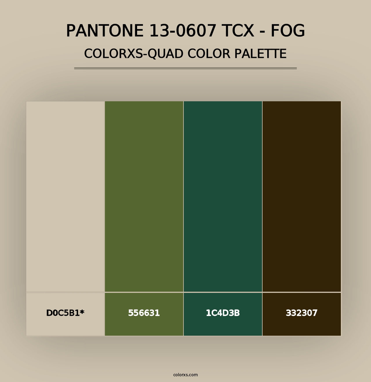 PANTONE 13-0607 TCX - Fog - Colorxs Quad Palette