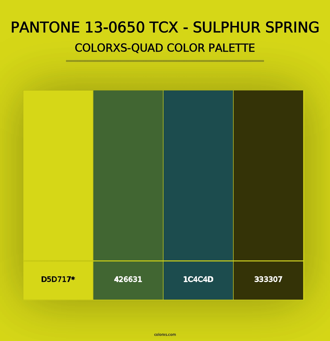 PANTONE 13-0650 TCX - Sulphur Spring - Colorxs Quad Palette