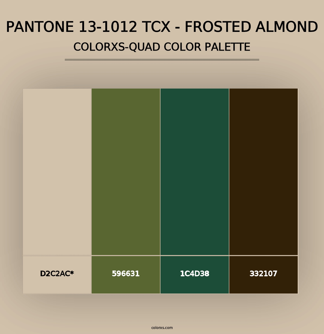 PANTONE 13-1012 TCX - Frosted Almond - Colorxs Quad Palette