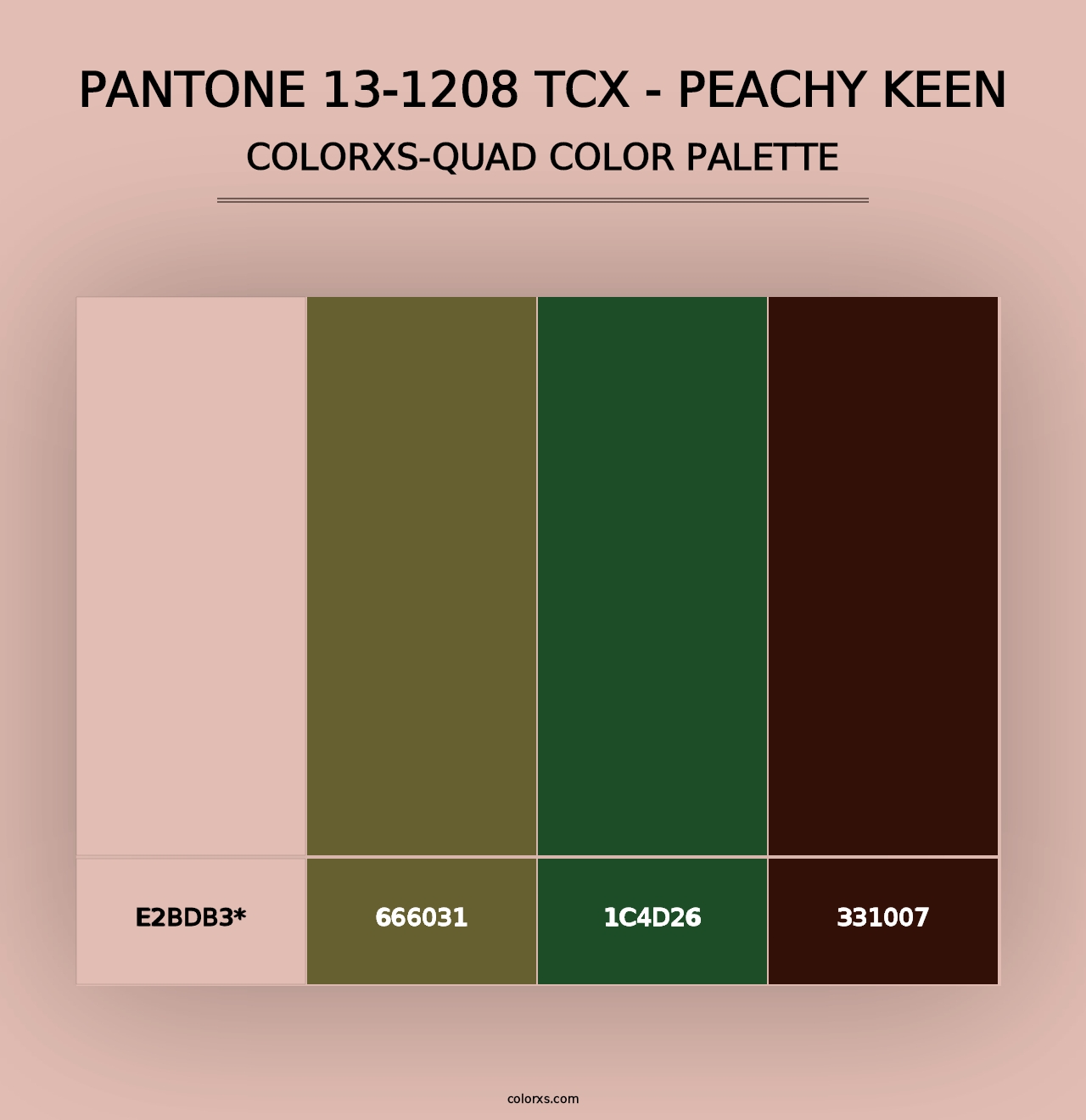 PANTONE 13-1208 TCX - Peachy Keen - Colorxs Quad Palette