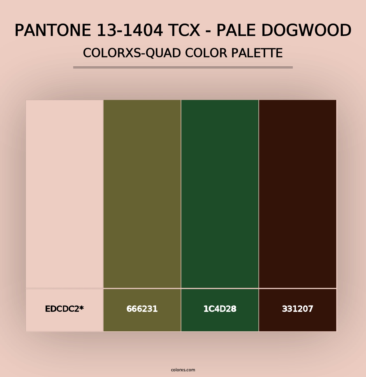 PANTONE 13-1404 TCX - Pale Dogwood - Colorxs Quad Palette