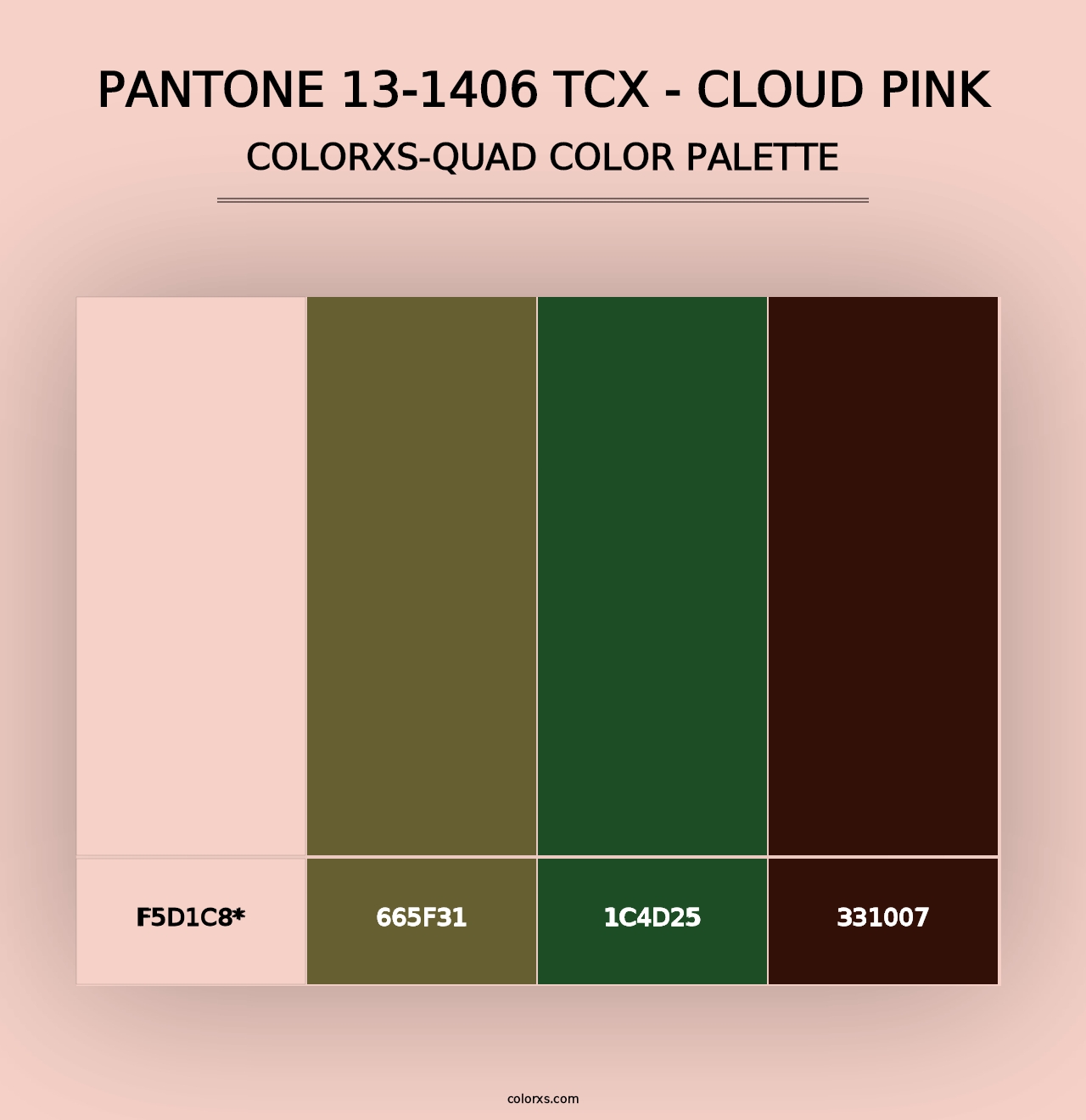 PANTONE 13-1406 TCX - Cloud Pink - Colorxs Quad Palette