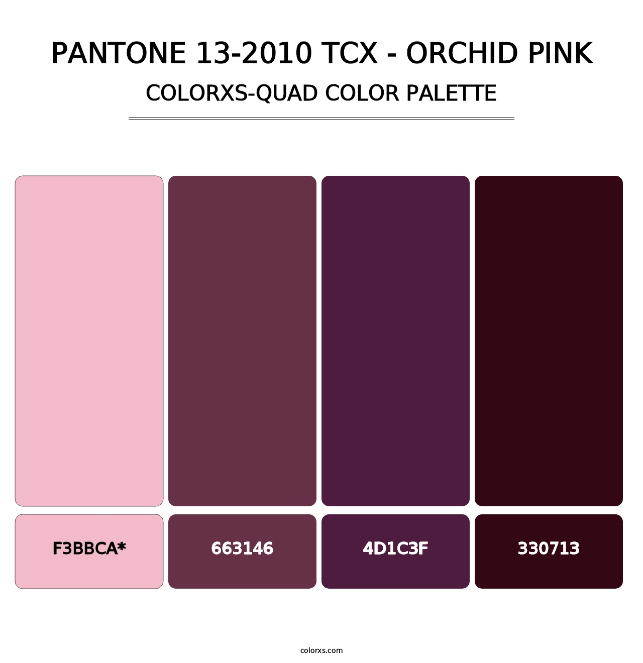 PANTONE 13-2010 TCX - Orchid Pink - Colorxs Quad Palette