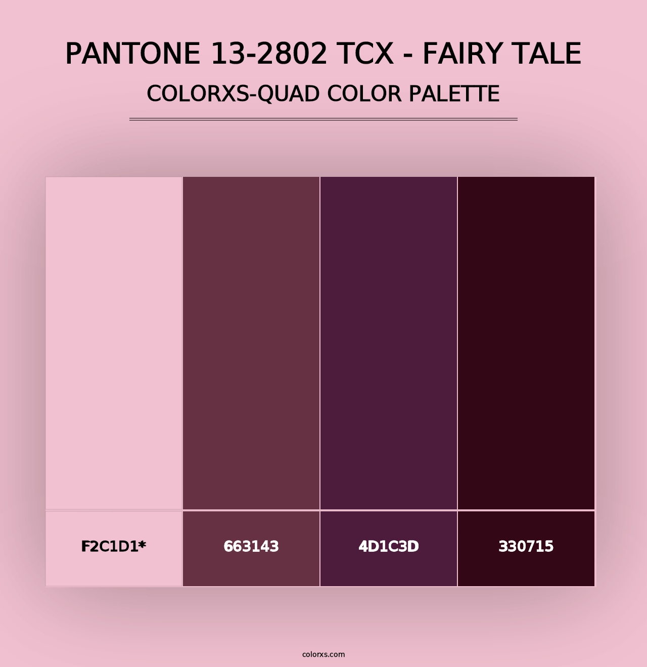 PANTONE 13-2802 TCX - Fairy Tale - Colorxs Quad Palette