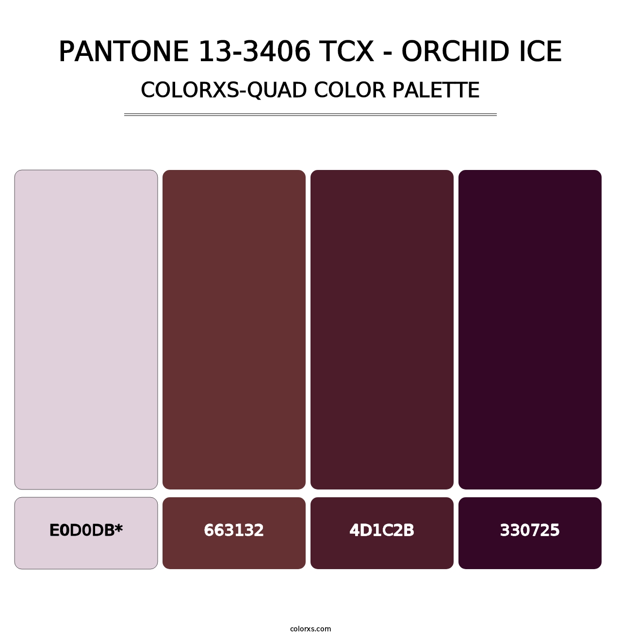 PANTONE 13-3406 TCX - Orchid Ice - Colorxs Quad Palette