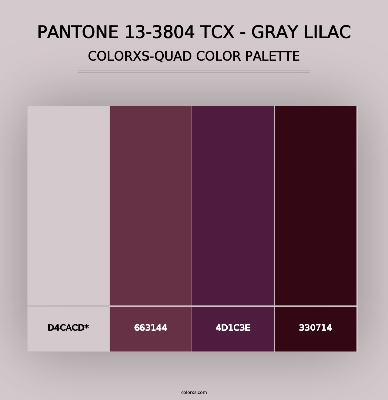 PANTONE 13-3804 TCX - Gray Lilac - Colorxs Quad Palette