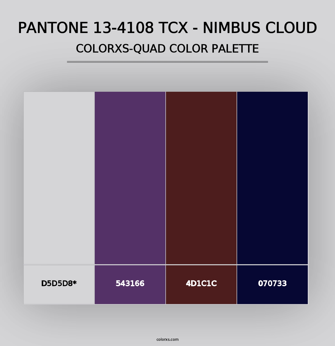 PANTONE 13-4108 TCX - Nimbus Cloud - Colorxs Quad Palette