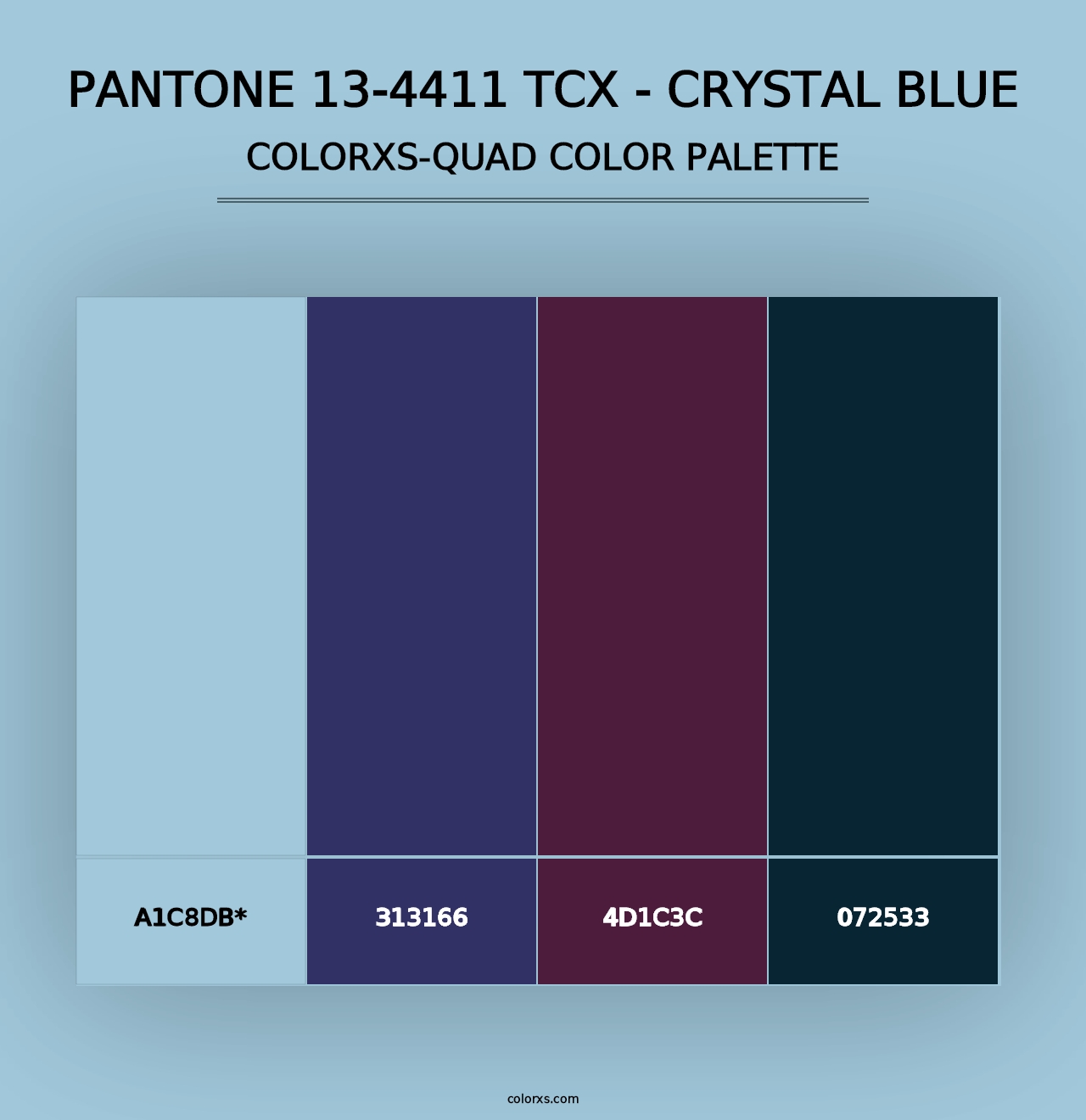 PANTONE 13-4411 TCX - Crystal Blue - Colorxs Quad Palette