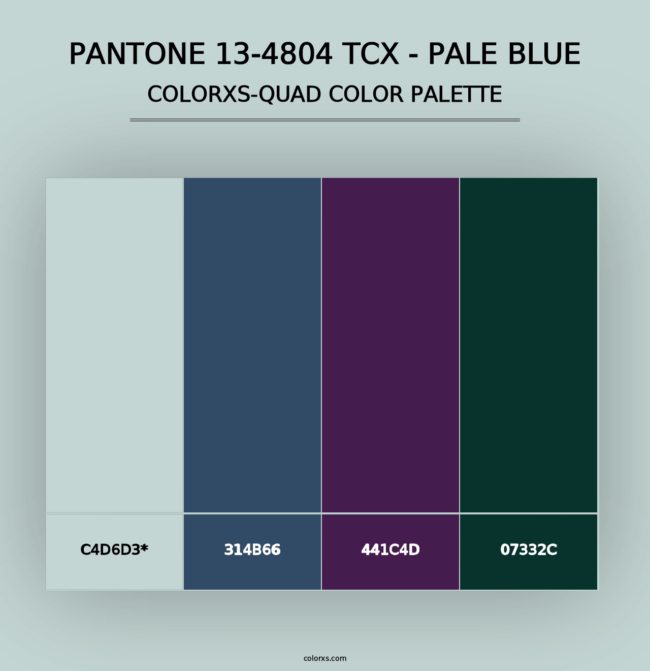 PANTONE 13-4804 TCX - Pale Blue - Colorxs Quad Palette