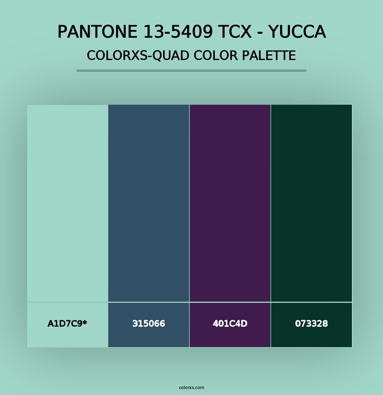 PANTONE 13-5409 TCX - Yucca - Colorxs Quad Palette