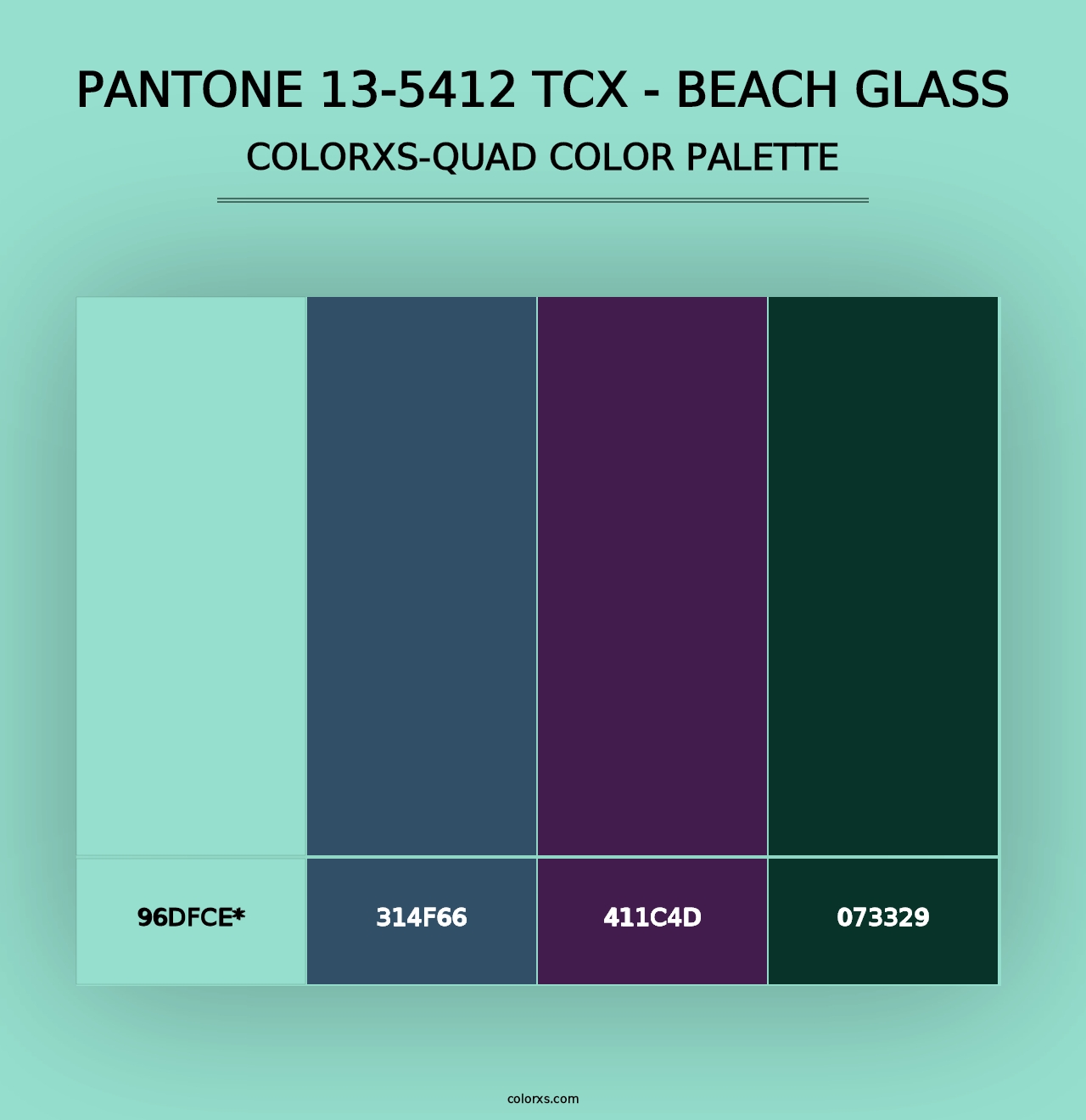 PANTONE 13-5412 TCX - Beach Glass - Colorxs Quad Palette