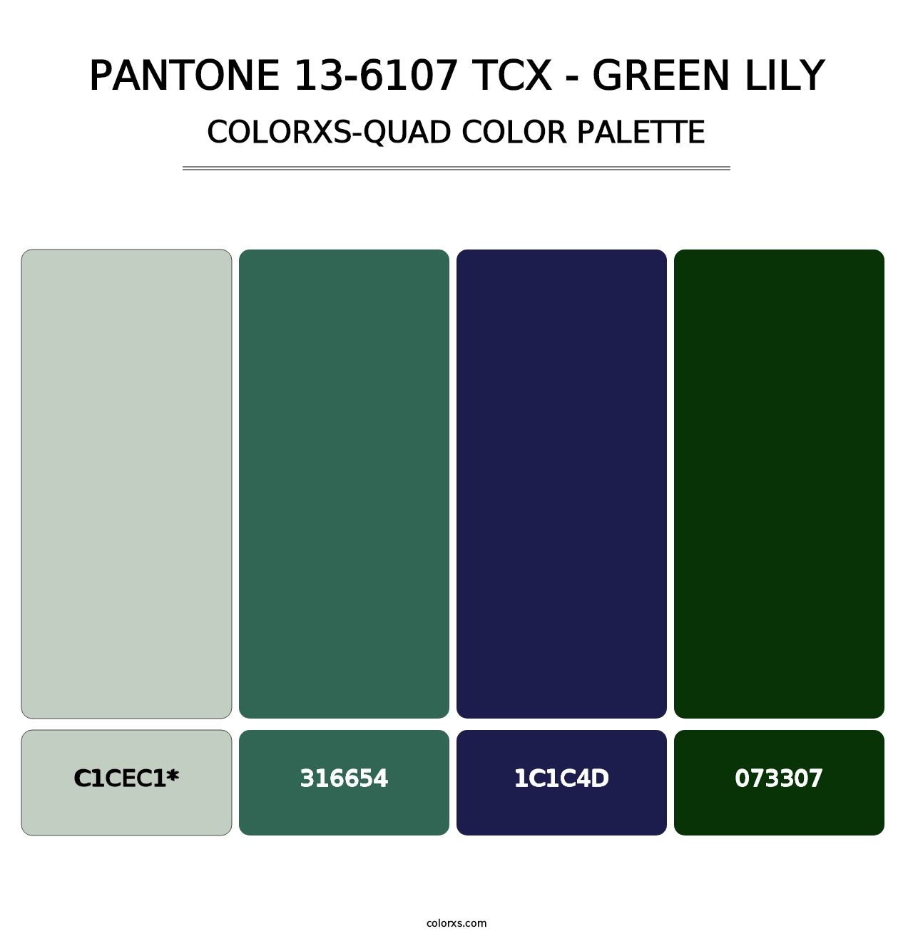 PANTONE 13-6107 TCX - Green Lily - Colorxs Quad Palette