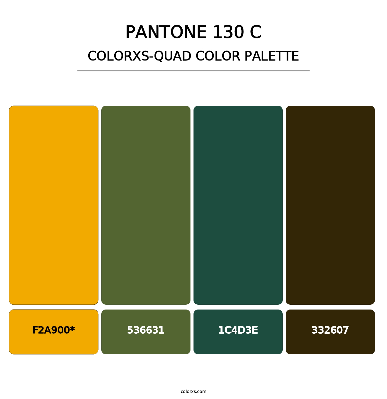 PANTONE 130 C - Colorxs Quad Palette