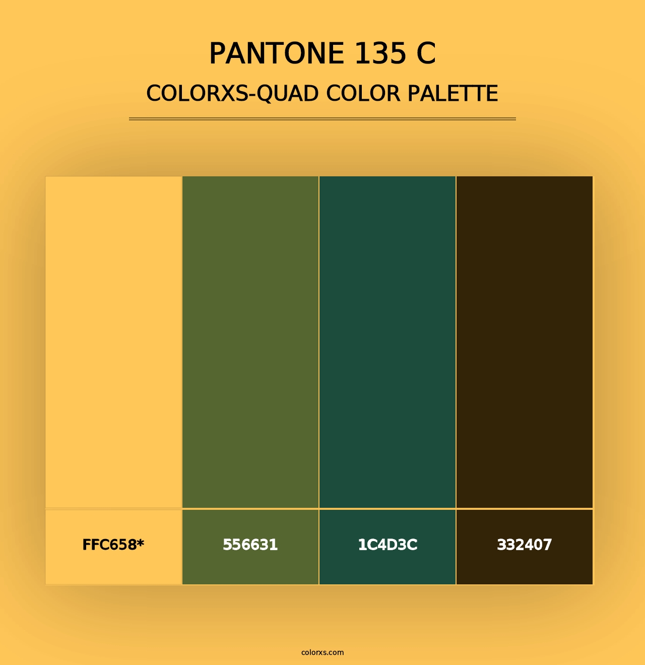 PANTONE 135 C - Colorxs Quad Palette