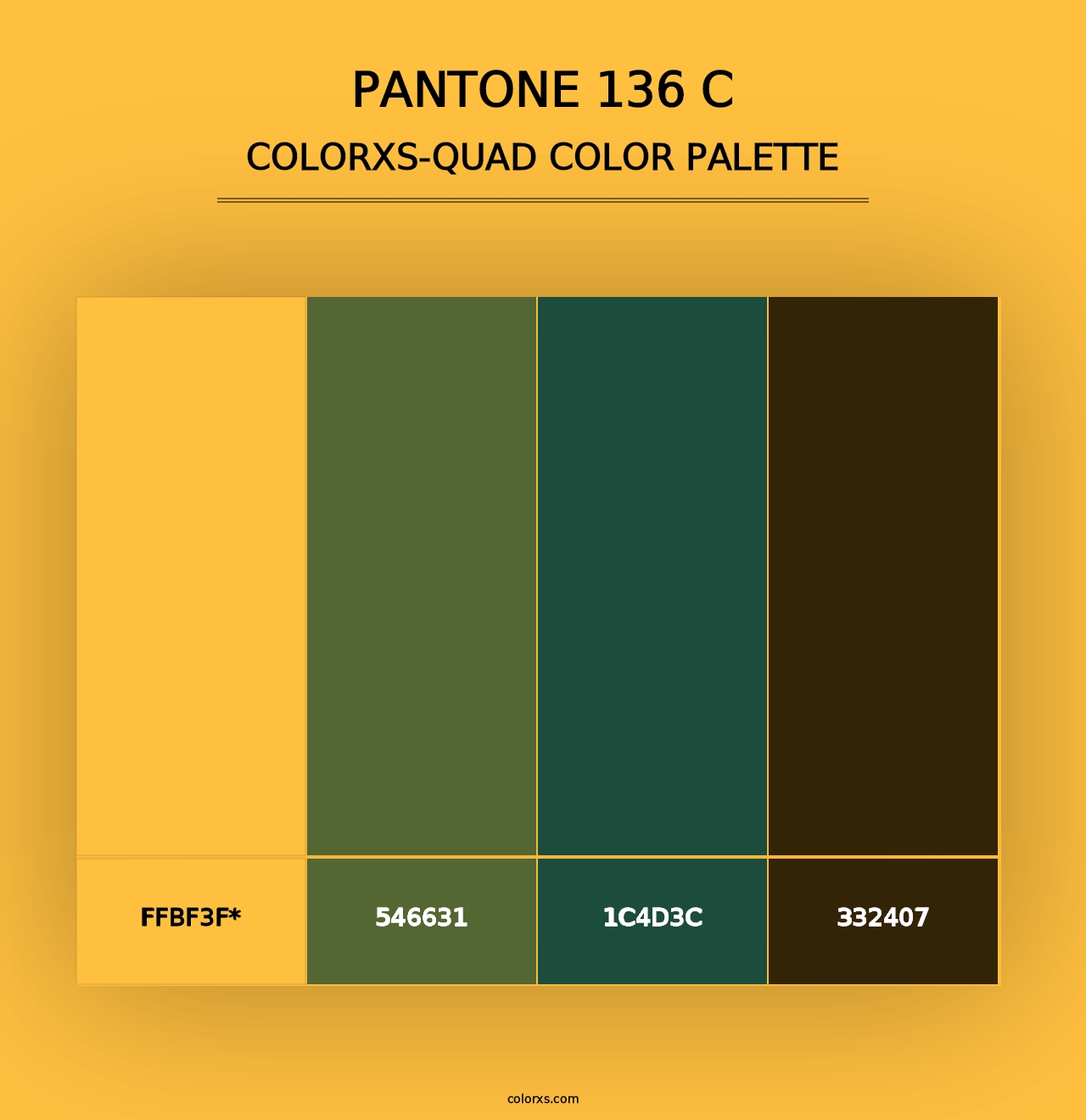 PANTONE 136 C - Colorxs Quad Palette